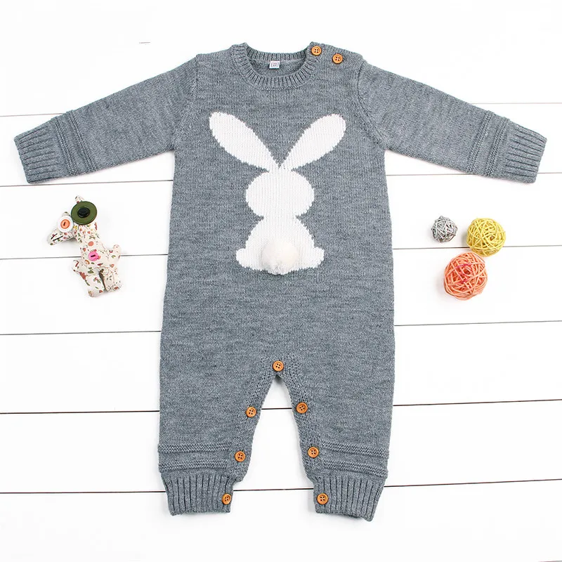 Handmade Knitted Baby Winter Romper Christmas Newborn Boys Girls One Piece Jumpsuits Long Sleeve Infant Crochet Overalls Thermal | Мать и