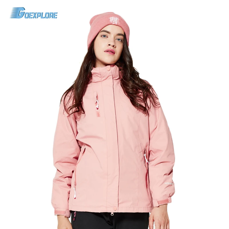 

Goexplore зимние походные куртки 3 в 1 Брендовые женские уличные походные горнолыжные спортивные пальто водонепроницаемые двухслойная ветровка