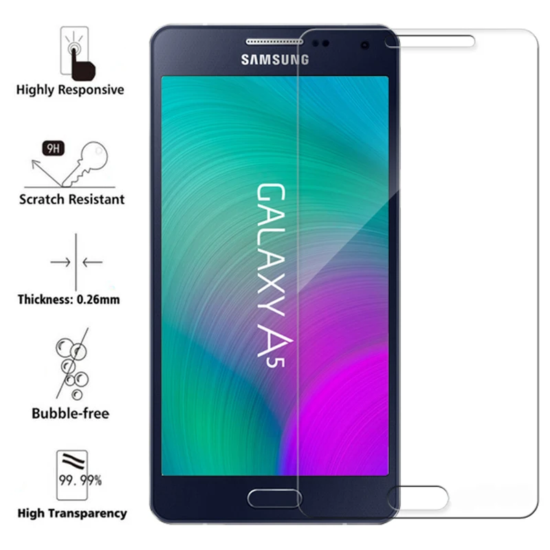 HD закаленное стекло для samsung Galaxy A5 2015 A 5 A500 A500f A500h A500fu SM Защитная передняя ЖК пленка