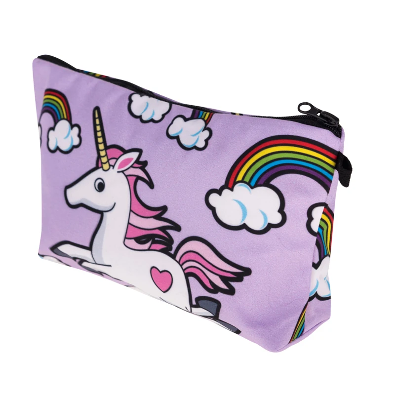3D печать единорог макияж сумки многоцветный узор Милая Косметика Pouchs для