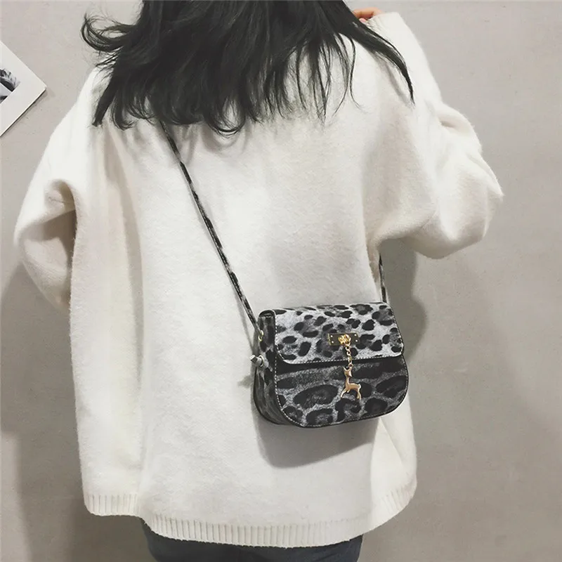 Женская сумка через плечо с леопардовым принтом из лакированной кожи|Сумки