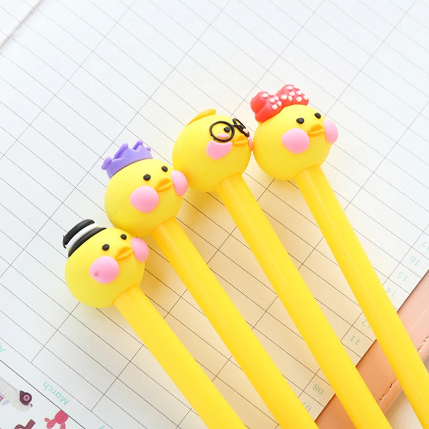 Гелевая ручка 4 шт./лот с милыми мультяшными уродливыми модными утками в форме