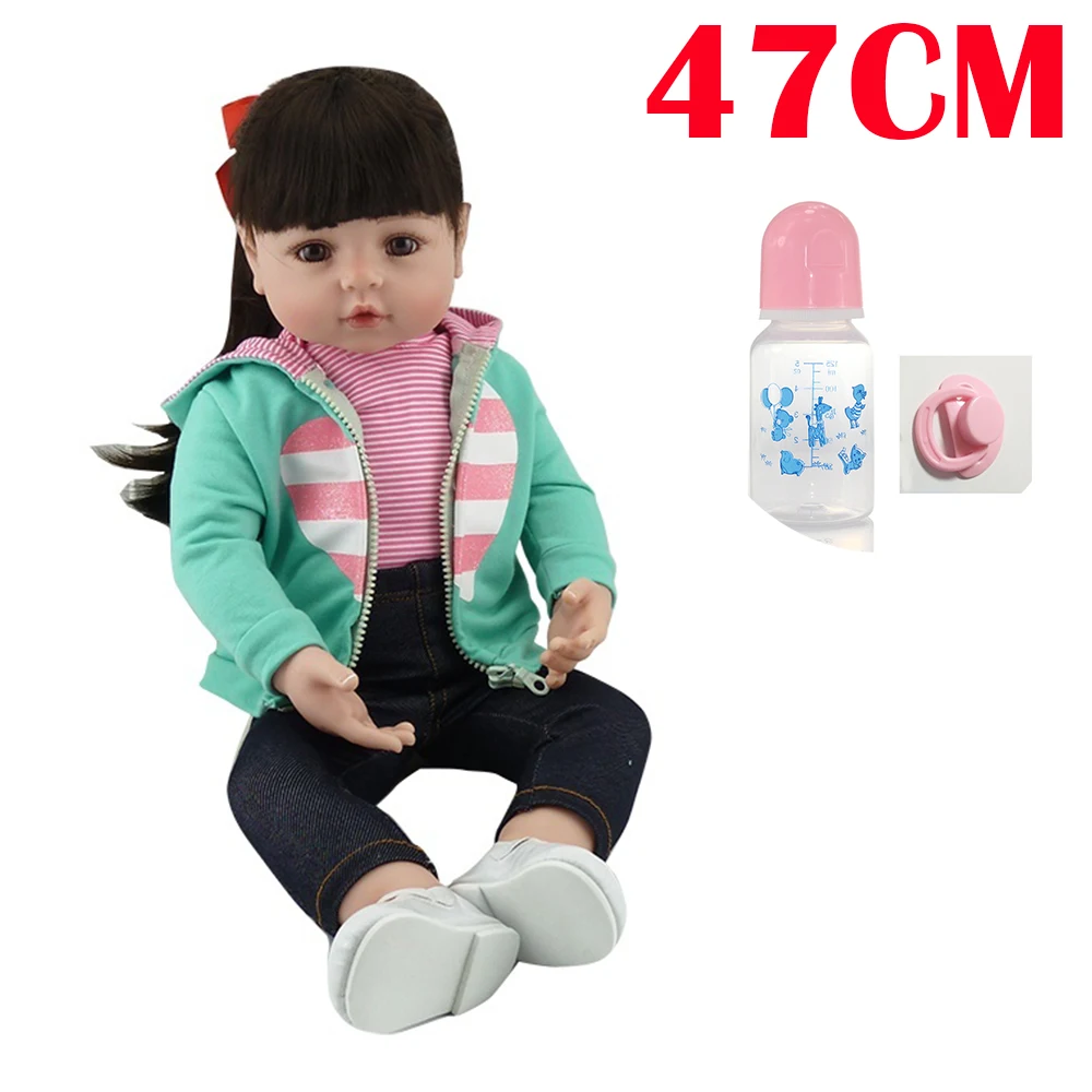 

Кукла реборн Мягкая силиконовая, Реалистичная кукла-младенец для девочек, подарок на день рождения, 19 дюймов, 47 см