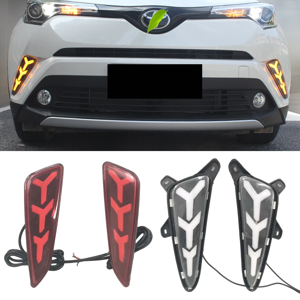 

For Toyota C-HR CHR 2018 Turn Signal+Rear Bumper Light 4Pcs LED Daytime Running Lights