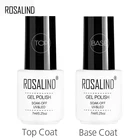 ROSALIND 7 мл базовый слой и верхнее покрытие набор гель лак для ногтей Замачивание от длительного УФ светодиодный лаковое гелевое покрытие для ногтей основа для маникюра