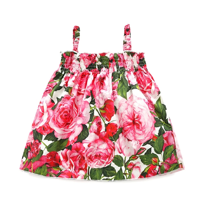 Летнее Новое милое и красивое платье на бретельках для маленьких девочек детей