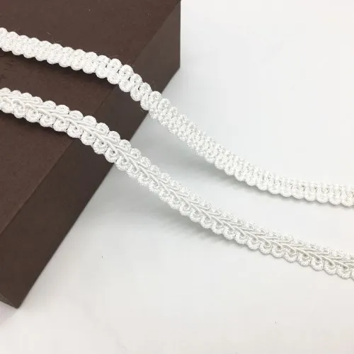 6white 5 ярдов ширина 1,1 см хлопок кружевная отделка плетеная для костюма высокое качество коса многоножка швейная кружевная лента для свадебных аксессуаров - Цвет: 6white
