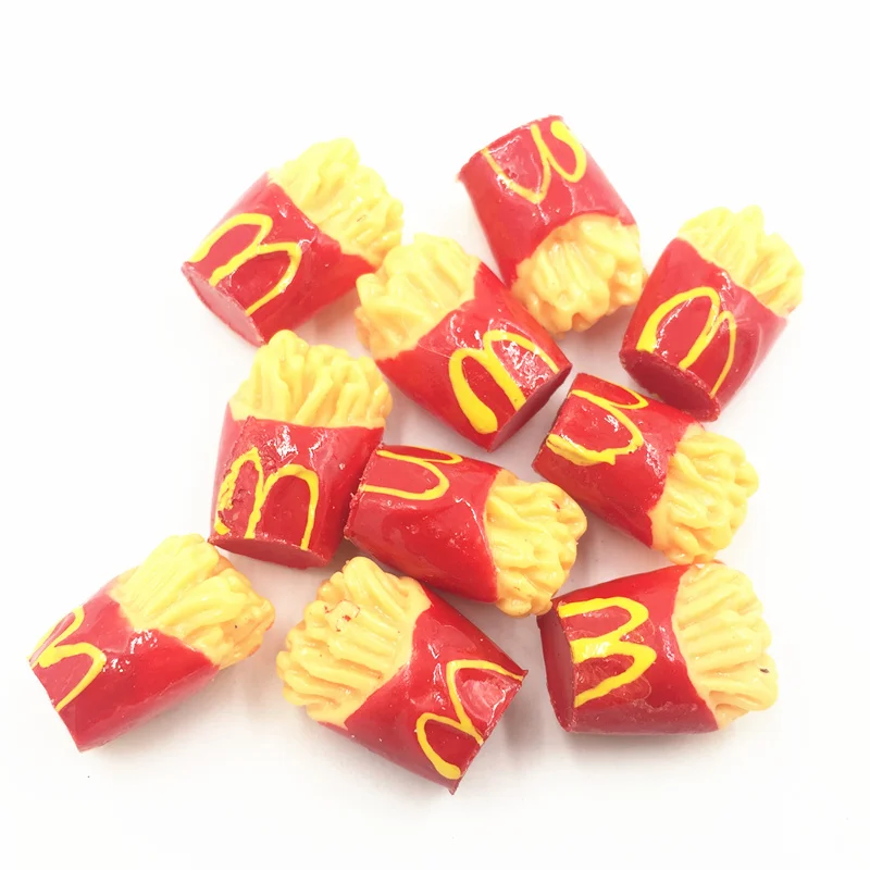 20 шт. красный 3D mcdonald' чипы обе стороны окрашены смолы акриловая Камея Кабошон