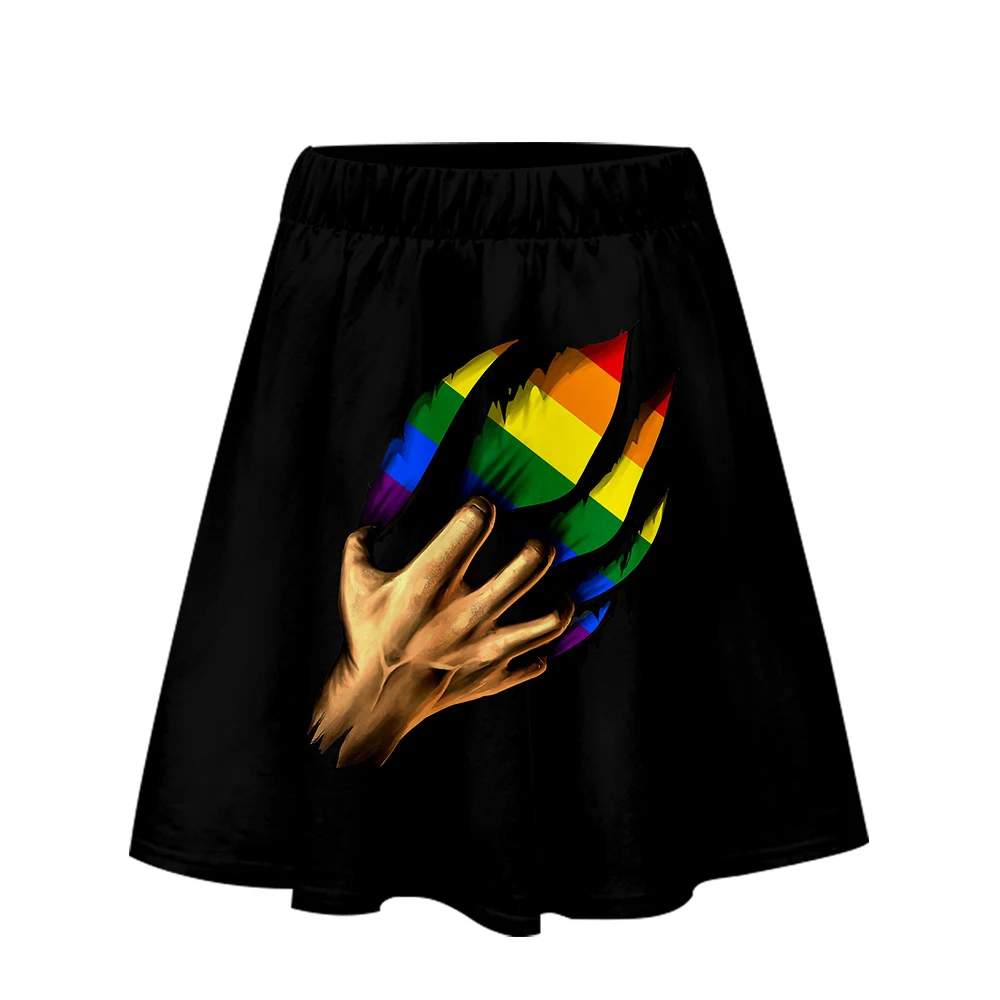 Женская уличная юбка с 3D принтом LGBT Повседневная летняя большого размера XXL 2019