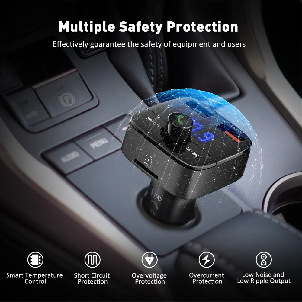 VicTsing bluetooth передатчик беспроводной автомобильный комплект радиоадаптер без рук