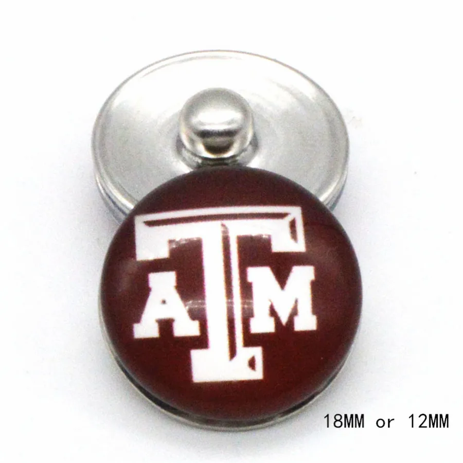 Texas A & M Университет NCAA спортивные стеклянные кнопки 18 мм 12 подходящие защелки
