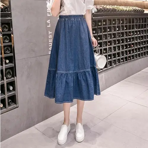 Женские прямые джинсы faldas mujer moda синие шорты с высокой талией и эластичной