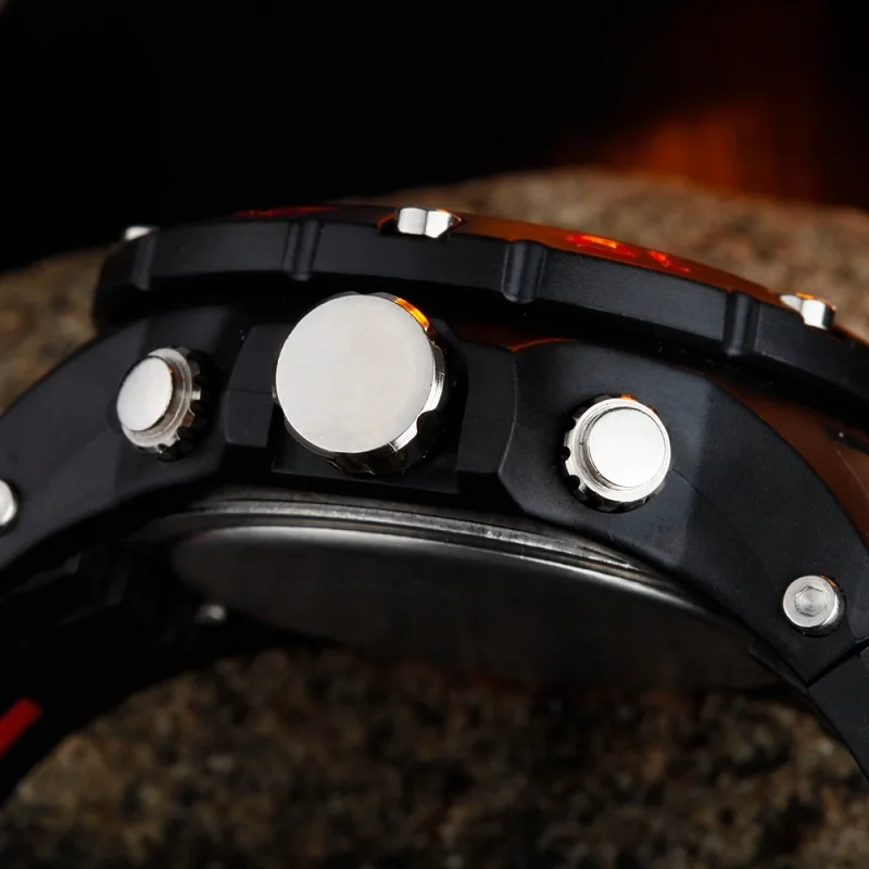 OHSEN брендовые водонепроницаемые ЖК-уличные цифровые наручные часы мужской