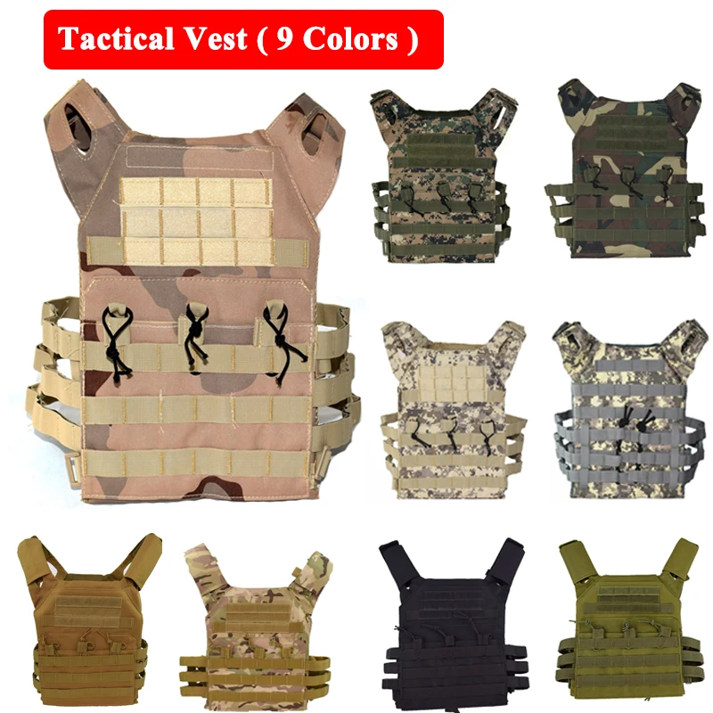 9 цветов тактический Molle несущий Жилет Охотничий страйкбол открытый Пейнтбол