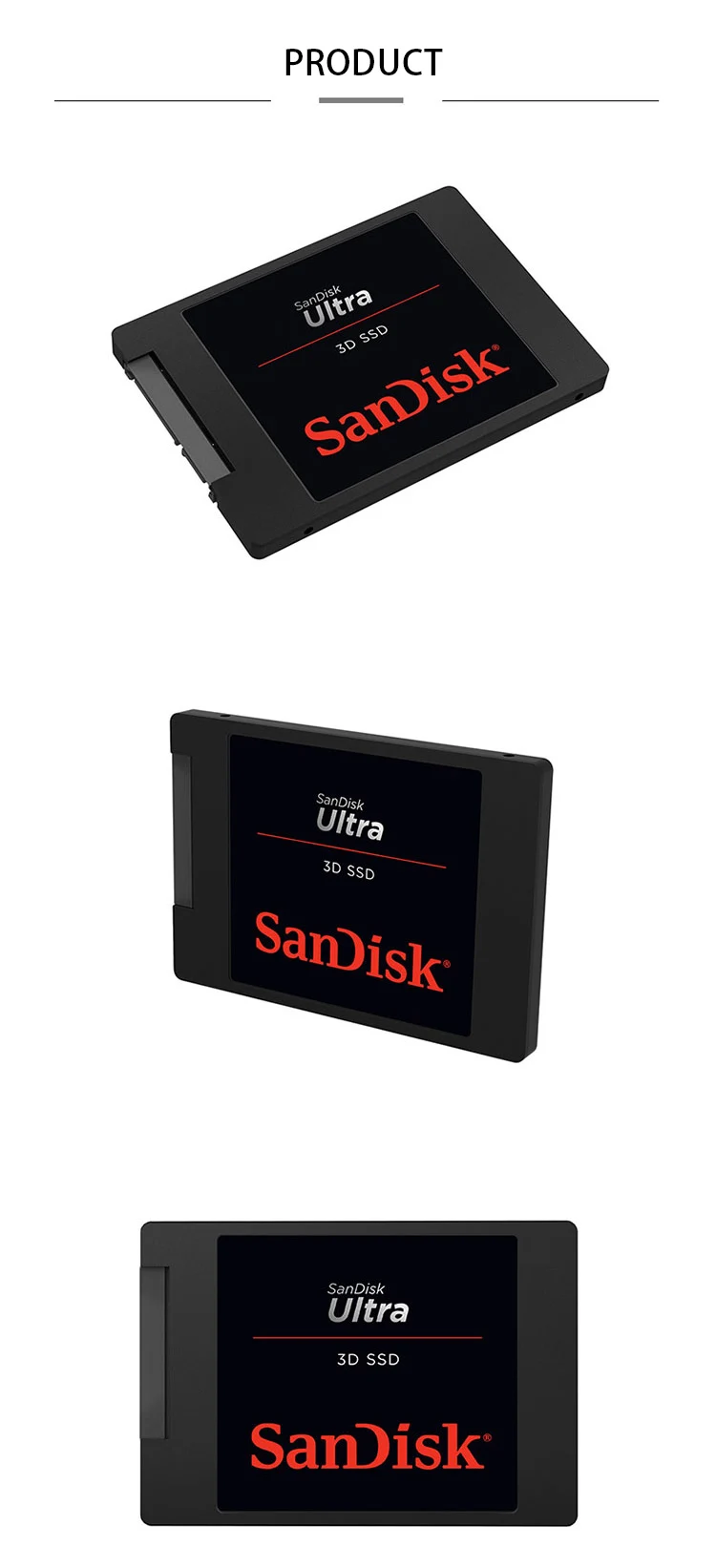 Sandisk ультра 3D Внутренний твердотельный накопитель 250 ГБ 500 1 ТБ 2 ТБ 560MBS жесткий диск SATA 3,0(6 ГБ/сек.) для ноутбука, настольного компьютера