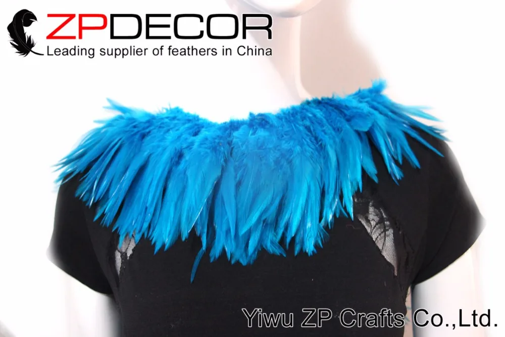 

NEW! ZPDECOR 700-800 pcs 4-6 Inch Dyed Turquoise Strung Feathers For Decoration Rooster Saddle Feathers for Costume Decoration