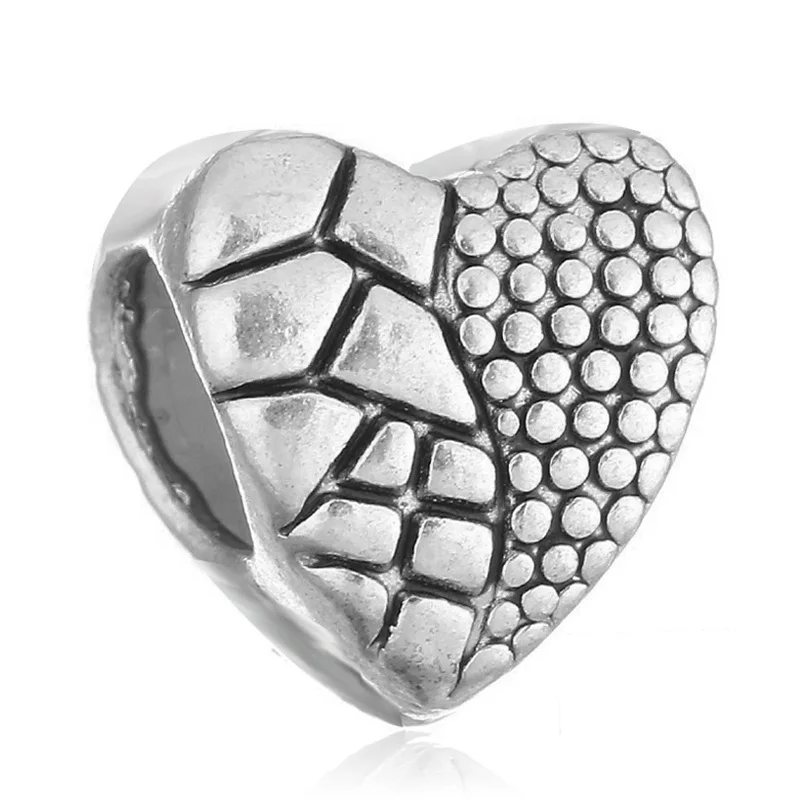 heart 45 стильных европейских серебряных сплавов бусинки с большими отверстиями подходят к оригиналу Pandora талисманы Браслет безделушка ювелирные изделия для женщин - Цвет: heart