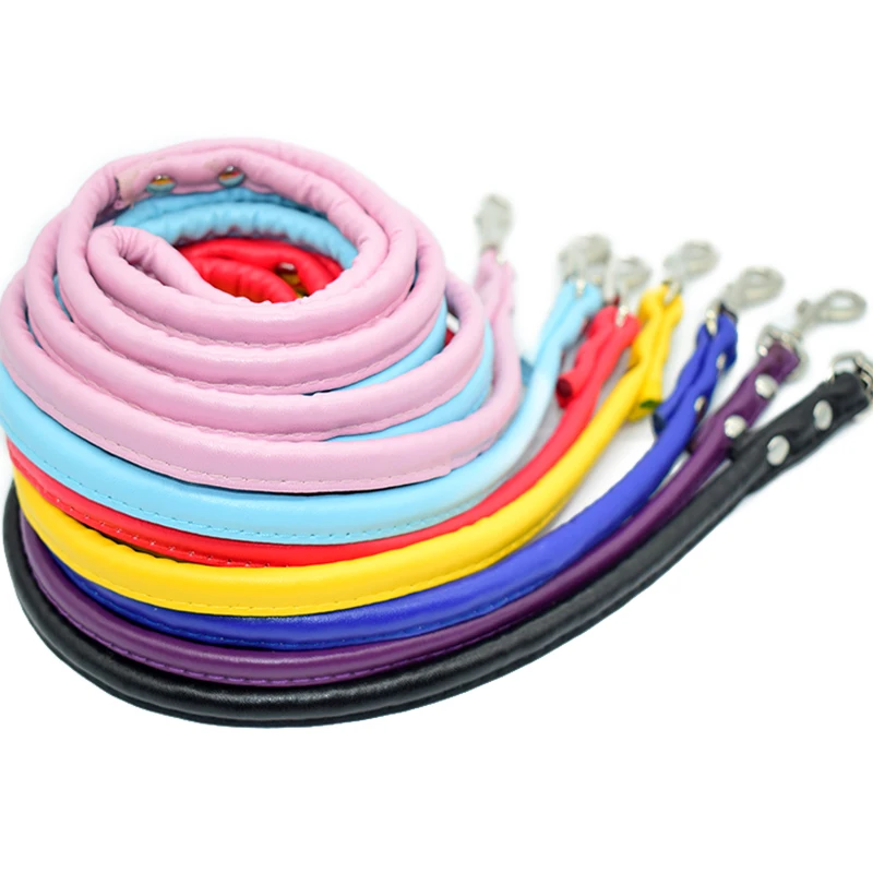 

1piece/lot 7 Colors Soft Comfortable PU Leather Pet Leashes for Small Dogs Puppy 120cm Training Leash Puppy Dog Pet Cats Chains