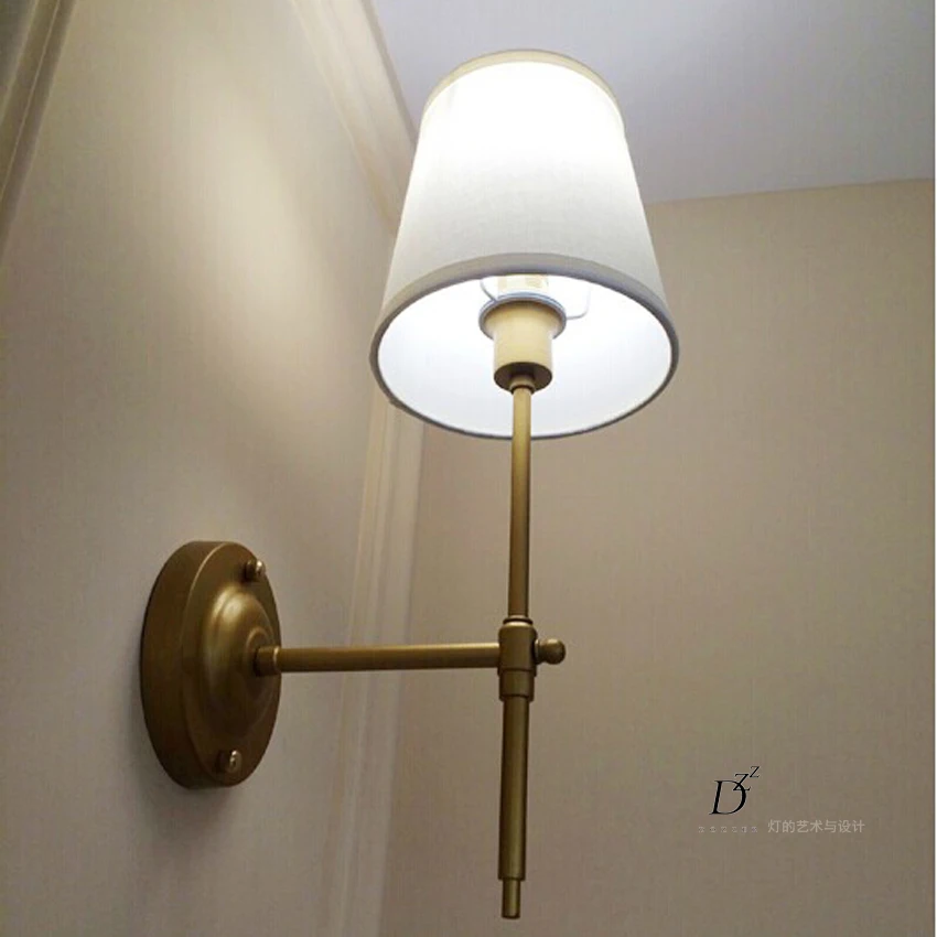 Nordic American country IKEA retro fashion wrought iron wall sconce lamp bedside aisle lights hall mirror front lamps study |