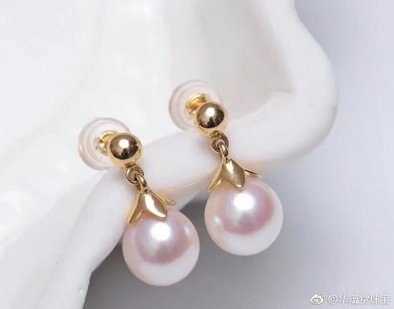 gorgeous a pair of AAA10-11mm south sea round white pearl earring 18k | Украшения и аксессуары
