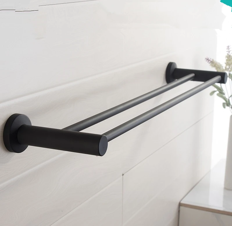 Аксессуары для ванной комнаты винтажная двойная вешалка полотенец с черной