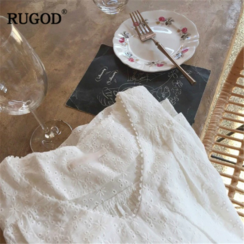 RUGOD 2019 Новое поступление Женская белая рубашка с v образным вырезом короткие