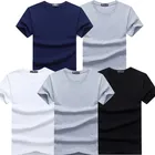 Мужская приталенная футболка TEXIWAS, модная брендовая Повседневная футболка с круглым вырезом и короткими рукавами, размеры до 4XL, 5 шт., 2021