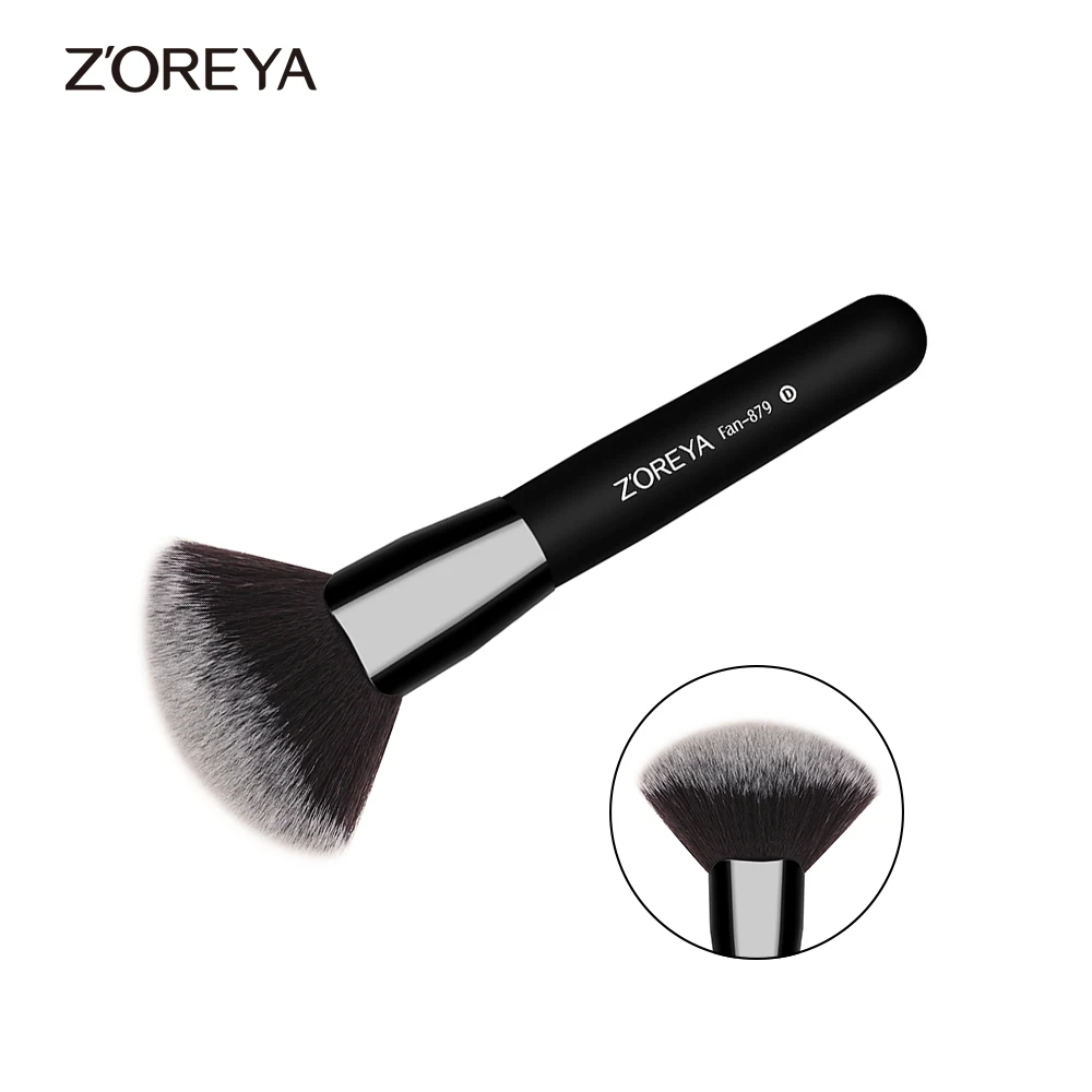 Бренд ZOREYA, кисти для макияжа, контурные наклонные тональные основы, склеивающая Веерная кисть, как профессиональная косметика для красоты - Handle Color: 879 fan brush