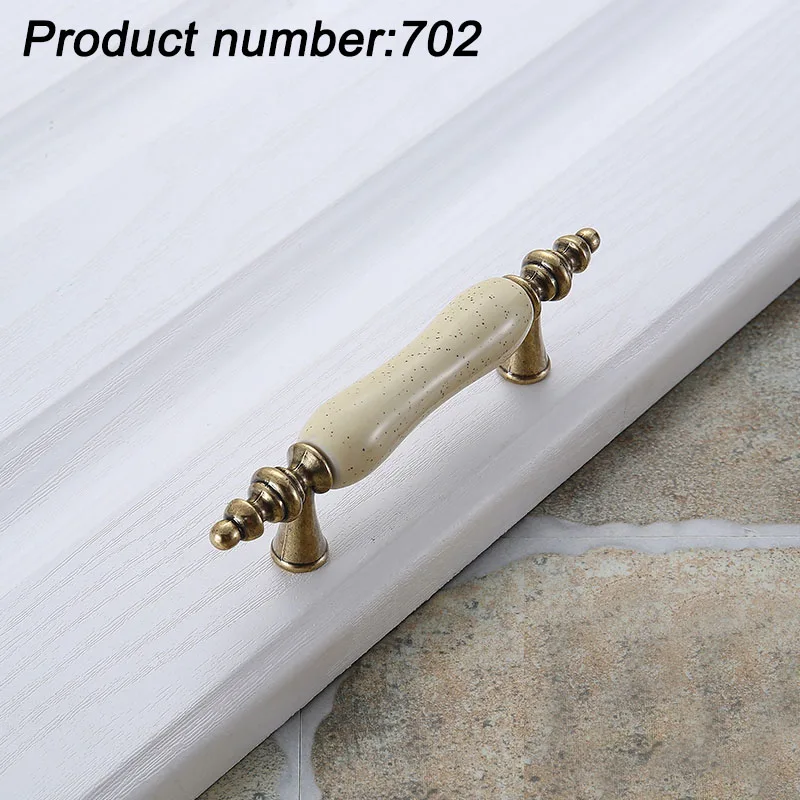 702-76mm Rice point AOBT керамические ручки, дверные ручки для шкафа, Европейский шкаф для одежды,, модная мебель, современный минималистичный китайский ящик - Цвет: 702-76mm Rice point