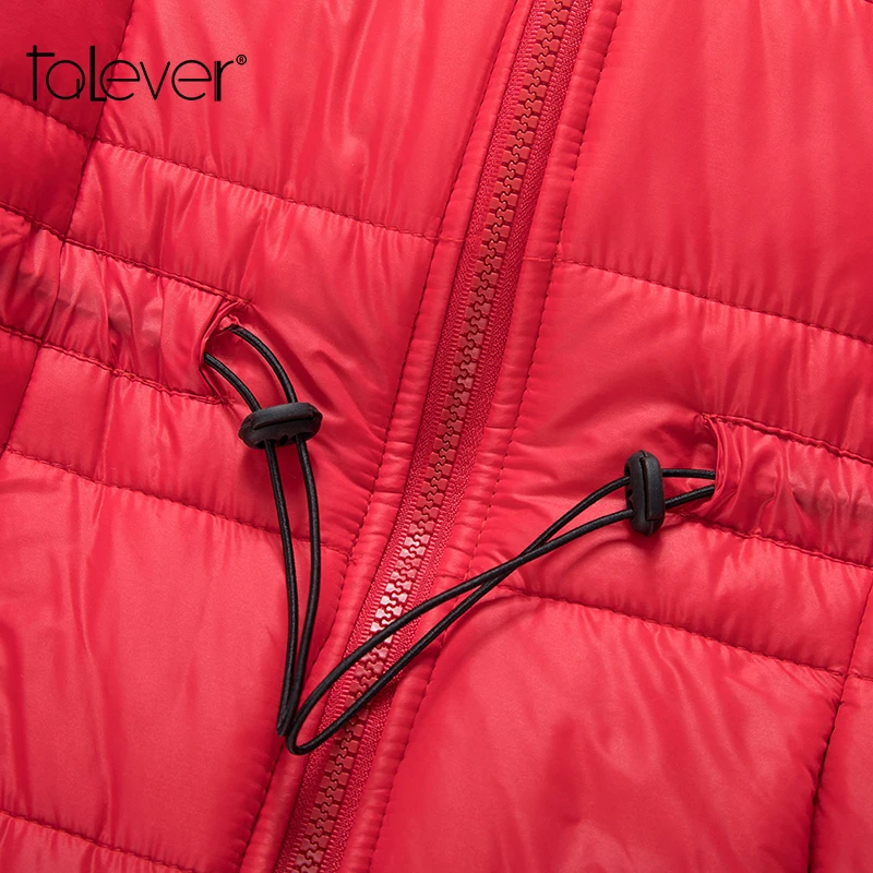 Talever модная женская однотонная полосатая куртка-пуховик Повседневная Офисная