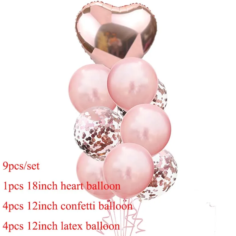 rose gold set 40 дюймов розовое золото Воздушные шары из фольги в виде цифр для дня рождения украшения Детские шары набор шариков фигурки BabyShower украшения Baloon - Цвет: rose gold set