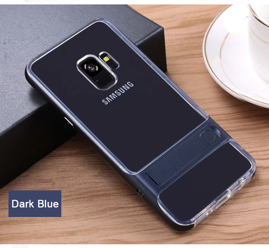 ITEUU S9/S9PLUS PC TPU чехол с подставкой для samsung Galaxy S9 S9 Plus чехол s Мягкие силиконовые прозрачные чехлы с подставкой