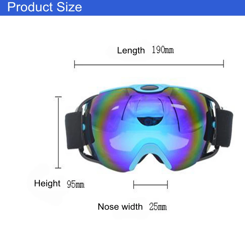 Маска для дайвинга противотуманные очки двойные линзы лыжные с одной