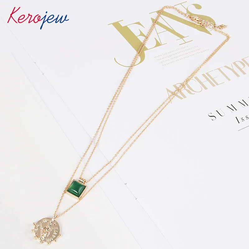 Vintage Fashion Necklaces For Women Korean Designer Brand Multi-layer Zinc Alloy Chains Gold Color Pendant Necklace Aliexpreess | Украшения