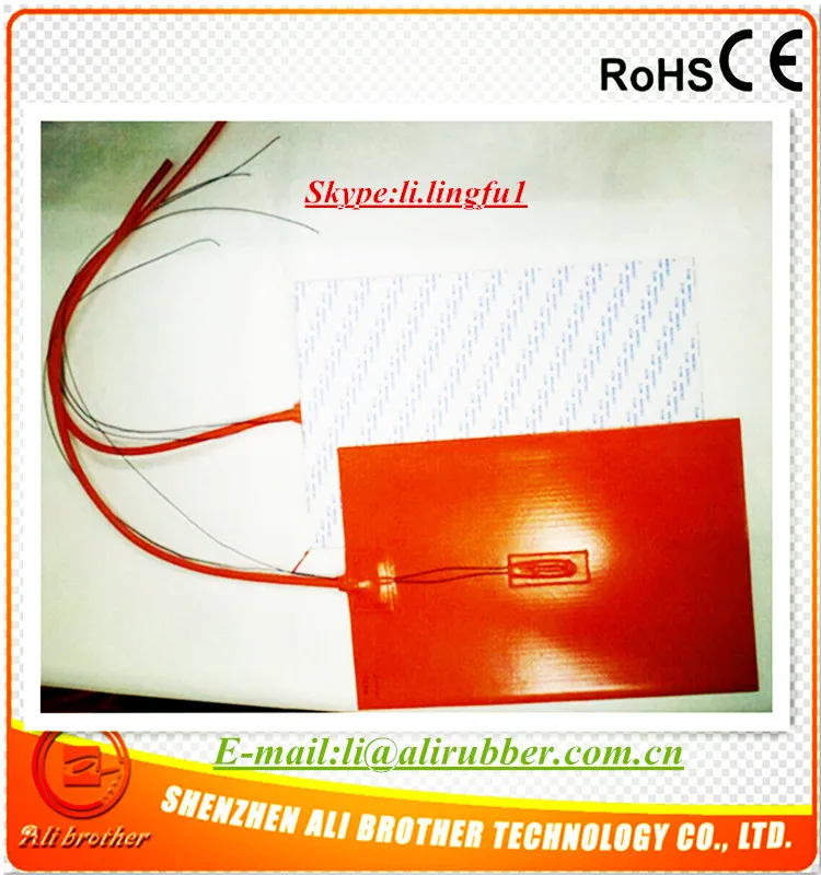 Silicone Heater 3D Printer 300*400*1.5mm 12v 360w adhesive1side 1000mm lead come out from short side 100k thermistor | Дом и сад