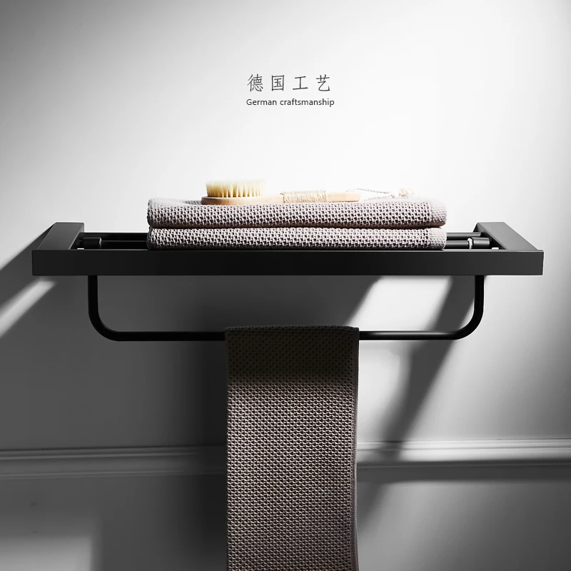 Держатель для полотенец из нержавеющей стали черный комплект аксессуаров ванной