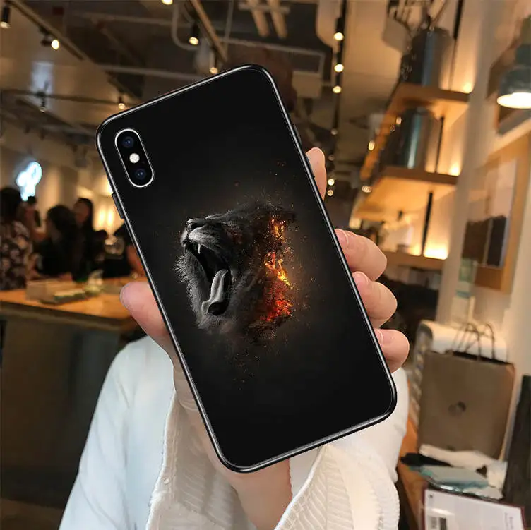 Милый мягкий силиконовый чехол из ТПУ в стиле ретро с изображением тигра льва Для