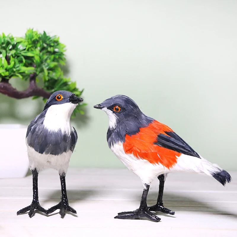 Искусственная птица-креветка, модель 15x1, 7 см, полиэтилен и пух, перья, птица ручной работы, украшение для сада, подарок A0689