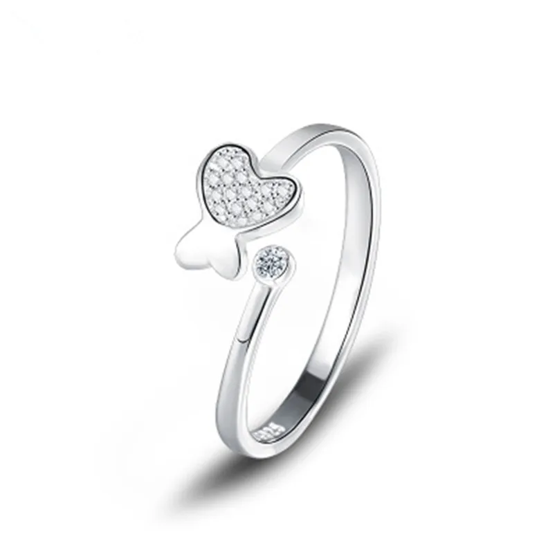 2017 новая мода высокое качество супер кристалл серебро 925 пробы кольцо с сердцем