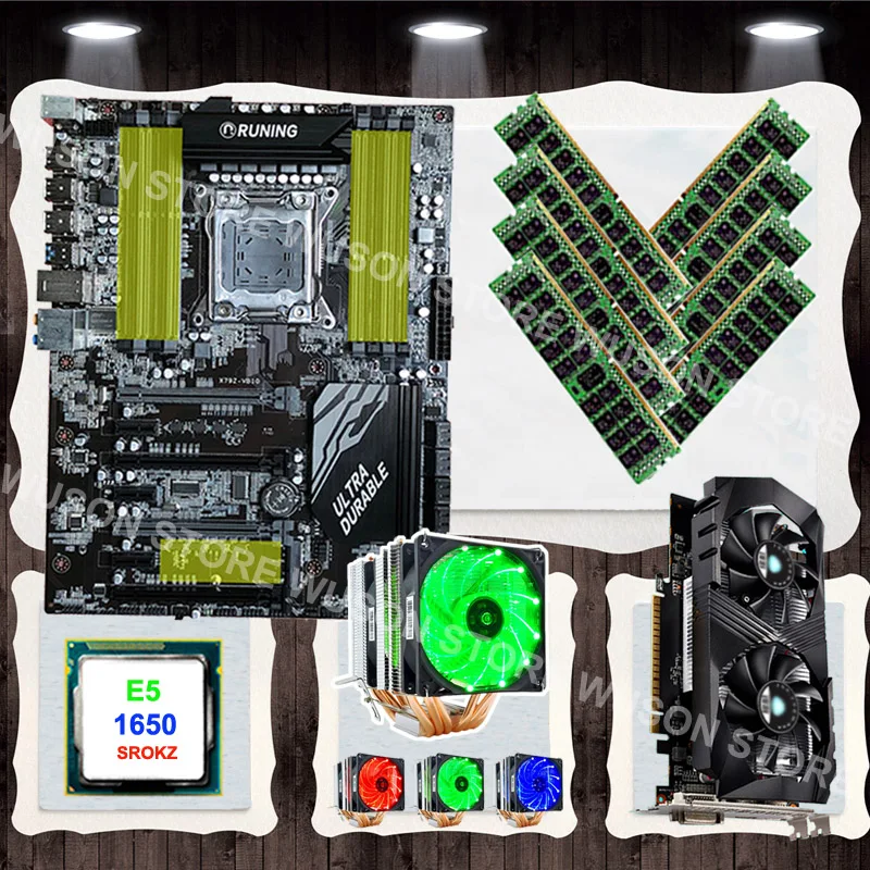 Обновление старых ПК Runing X79 материнская плата с CPU Xeon E5 1650 C2 3 2 GHz кулером