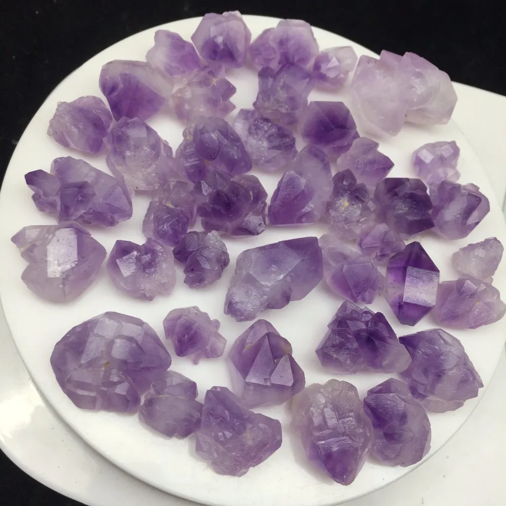 Сегодня Дело 40 шт. натуральный аметист прозрачный кристалл Целебный Камень pedras
