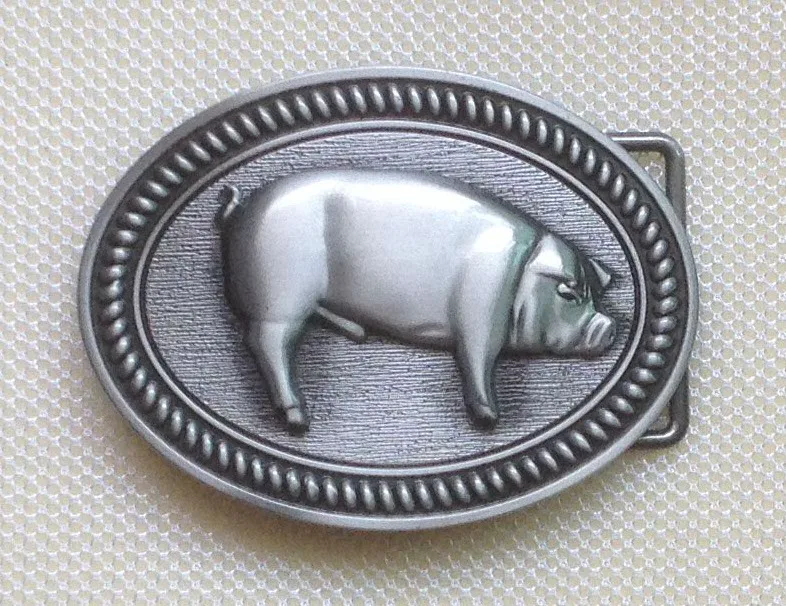 Пряжка для ремня в виде свиньи с петелькой, серебристая, стандартная, подходит для широкого ремня 4 см с непрерывным запасом, бесплатная доставка