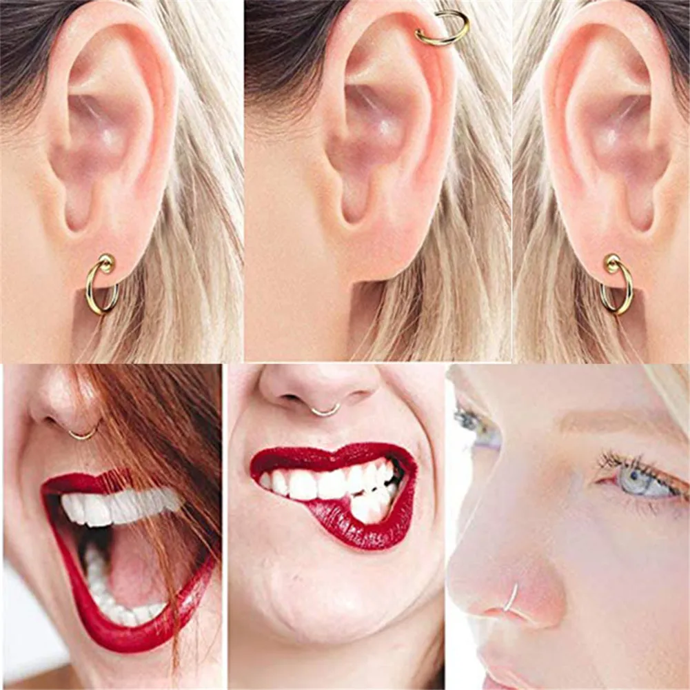 

20Pcs/lot Big Circle Earring Non Piercing With Hanging Hole Invisible Spring Ear Clip Diy Making Earrings Jewelry Accessores