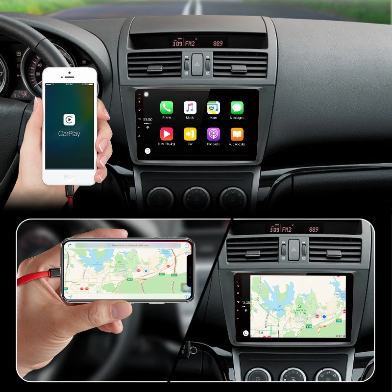 AWESAFE Android 8.1 2 Din 9'' CarPlay DSP Car radio Multimedia Video Player auto Stereo GPS MAP For Mazda 6 II Ultra 2007-2012 |