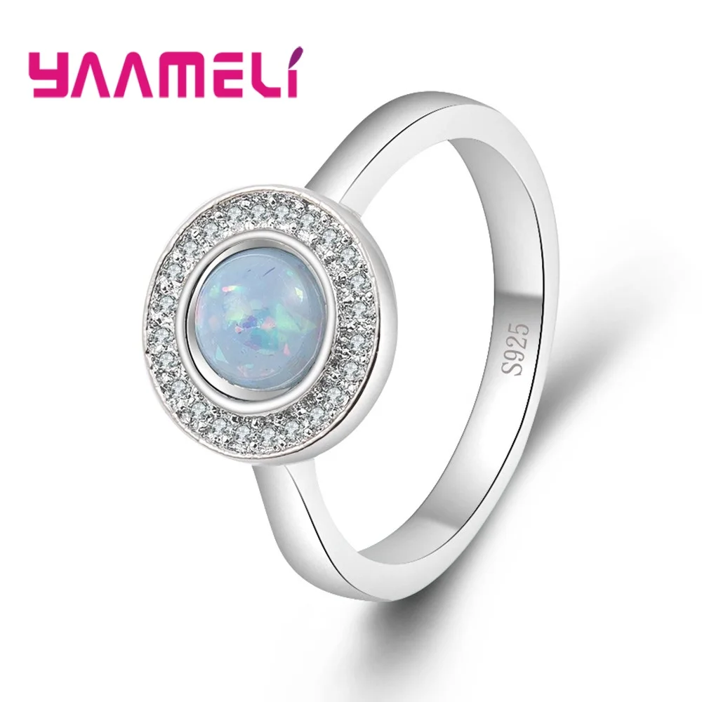 

Simple Style Classic Round Wedding Jewelry Ring For Women 925 Sterling Silver Accessories Pretty Gift For Wife/Lover