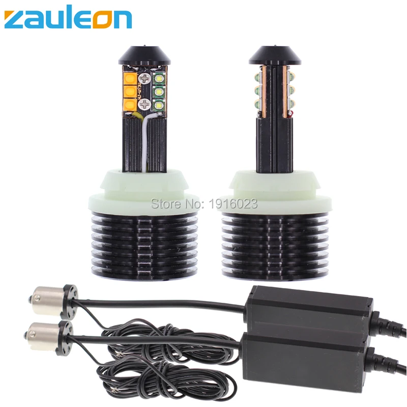 Zauleon 2 шт. 1156 PY21W P21W белый/желтый два цвета для передних ДХО/указателей поворота