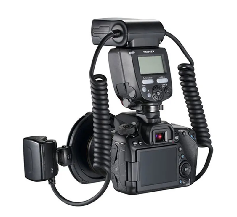 Светодиодная лампа для видеосъемки YONGNUO YN-24EX YN24EX Макро Вспышка Speedlite Macro Twin Lite ttl флэш-макросъемке для Canon 5diii 5DII 5D 6D