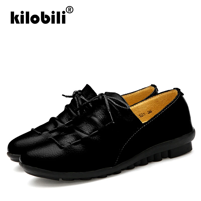 Kilobili/2019 г. Весенняя женская обувь из натуральной кожи Балетки без застежки на