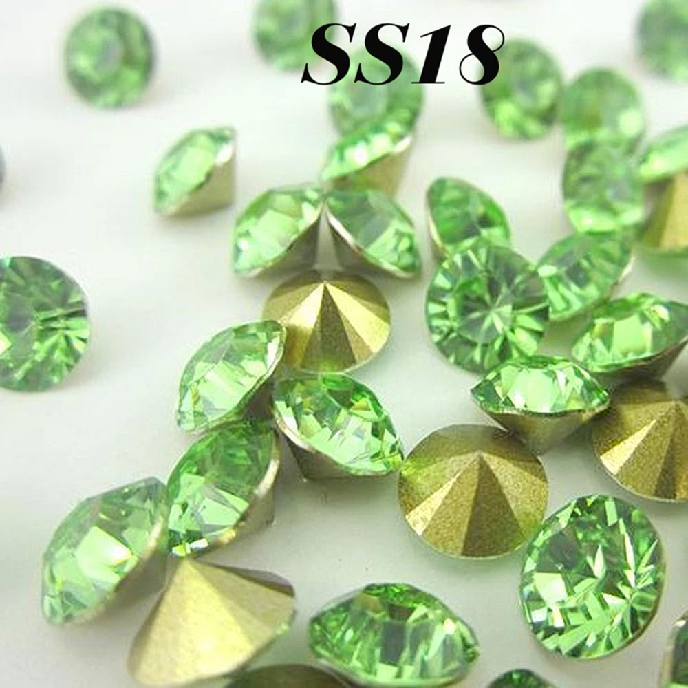 Бесплатная доставка оптовая продажа светло зеленые SS18 4 2 мм (3G)432 шт. стразы из