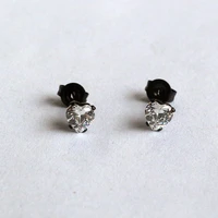ed01 titanium 316l stainless steel black ip planting stud earrings with aaa heart shape 5mm clean zircon fashion jewerlry
